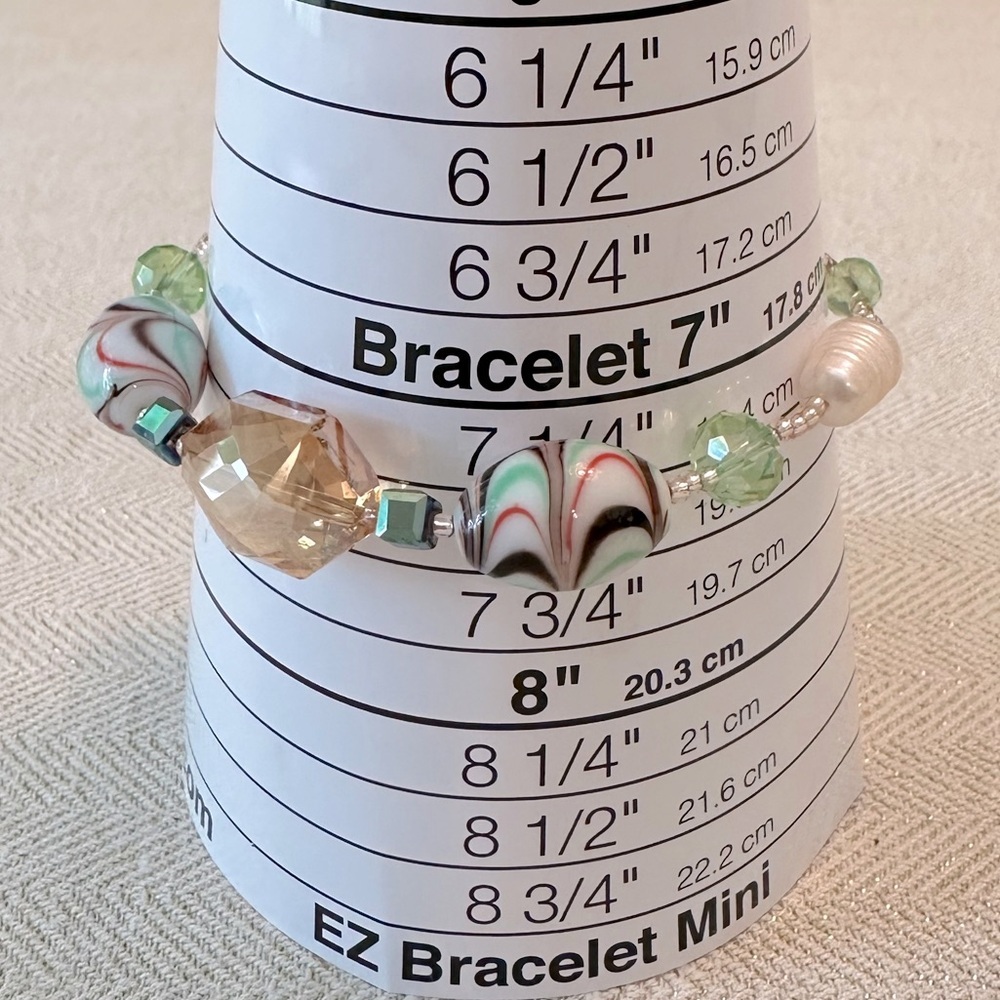 Handmade 2pc Necklace & Bracelet Set Enamel Butterfly Vintage Lamp Work Beads - Picture 5 of 16